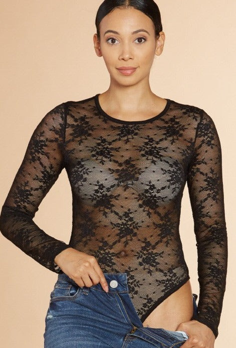 Lace Long Sleeve Bodysuit