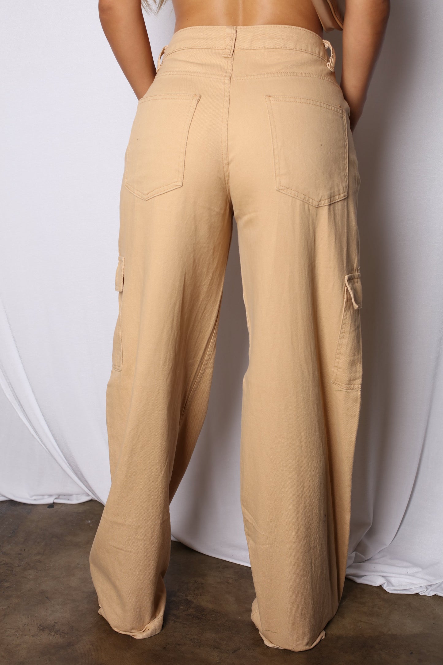 Cargo Wide Leg Pants Nude