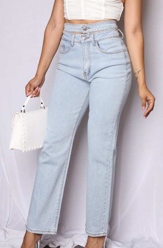 Double Strapped Thong Boyfriend Jeans