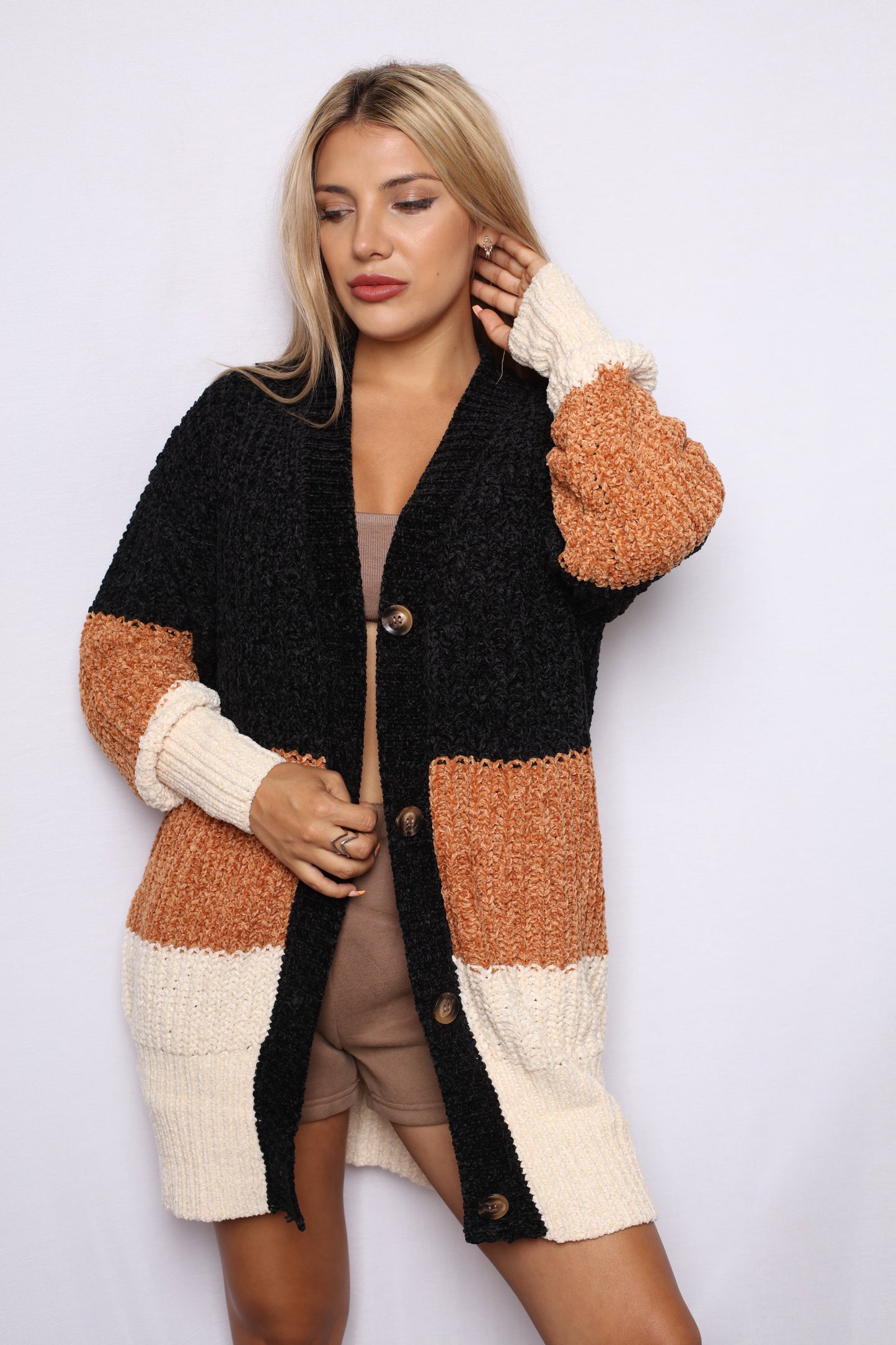 Fall Ready Chenille Stripe Cardigan