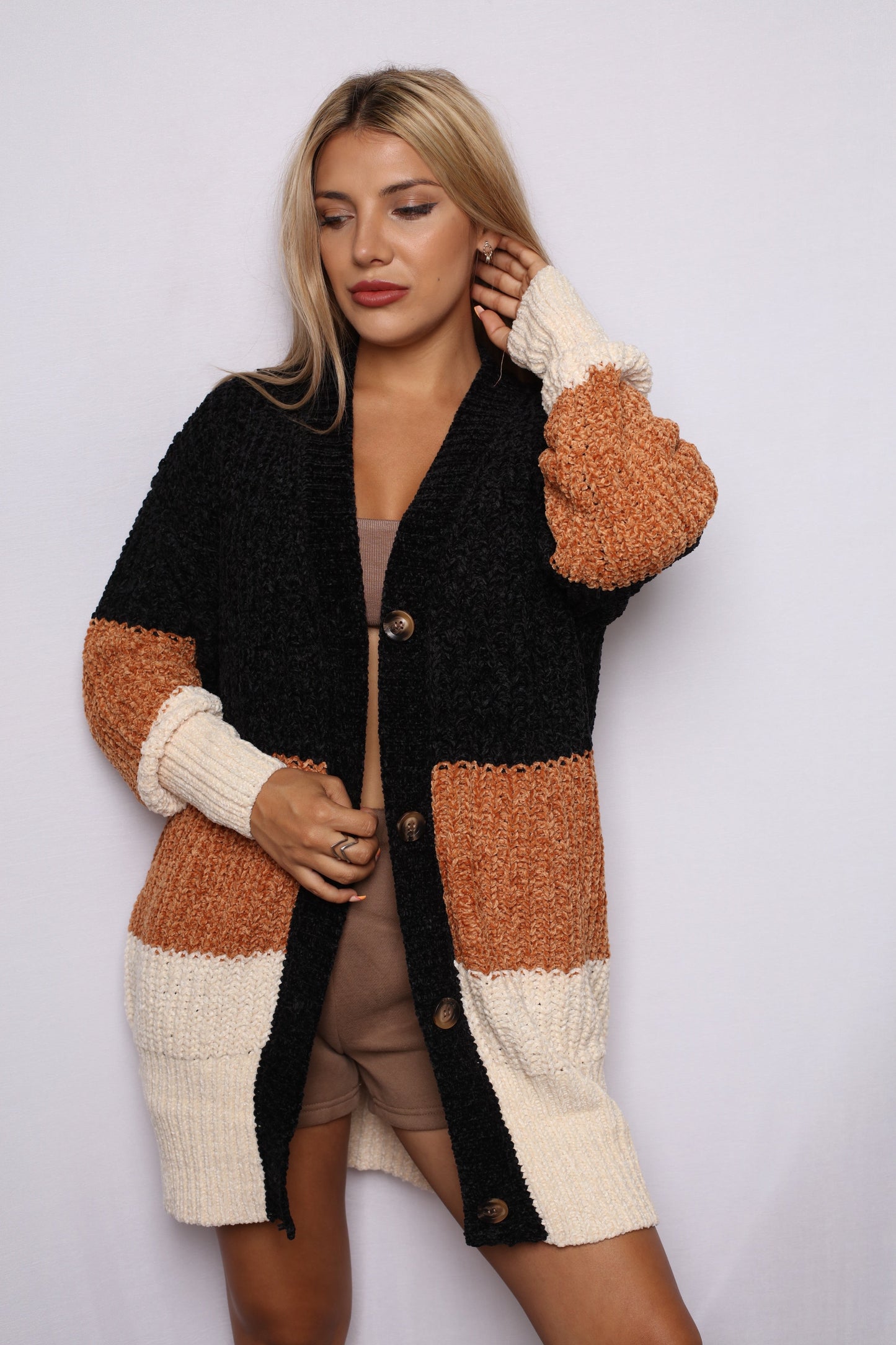 Fall Ready Chenille Stripe Cardigan