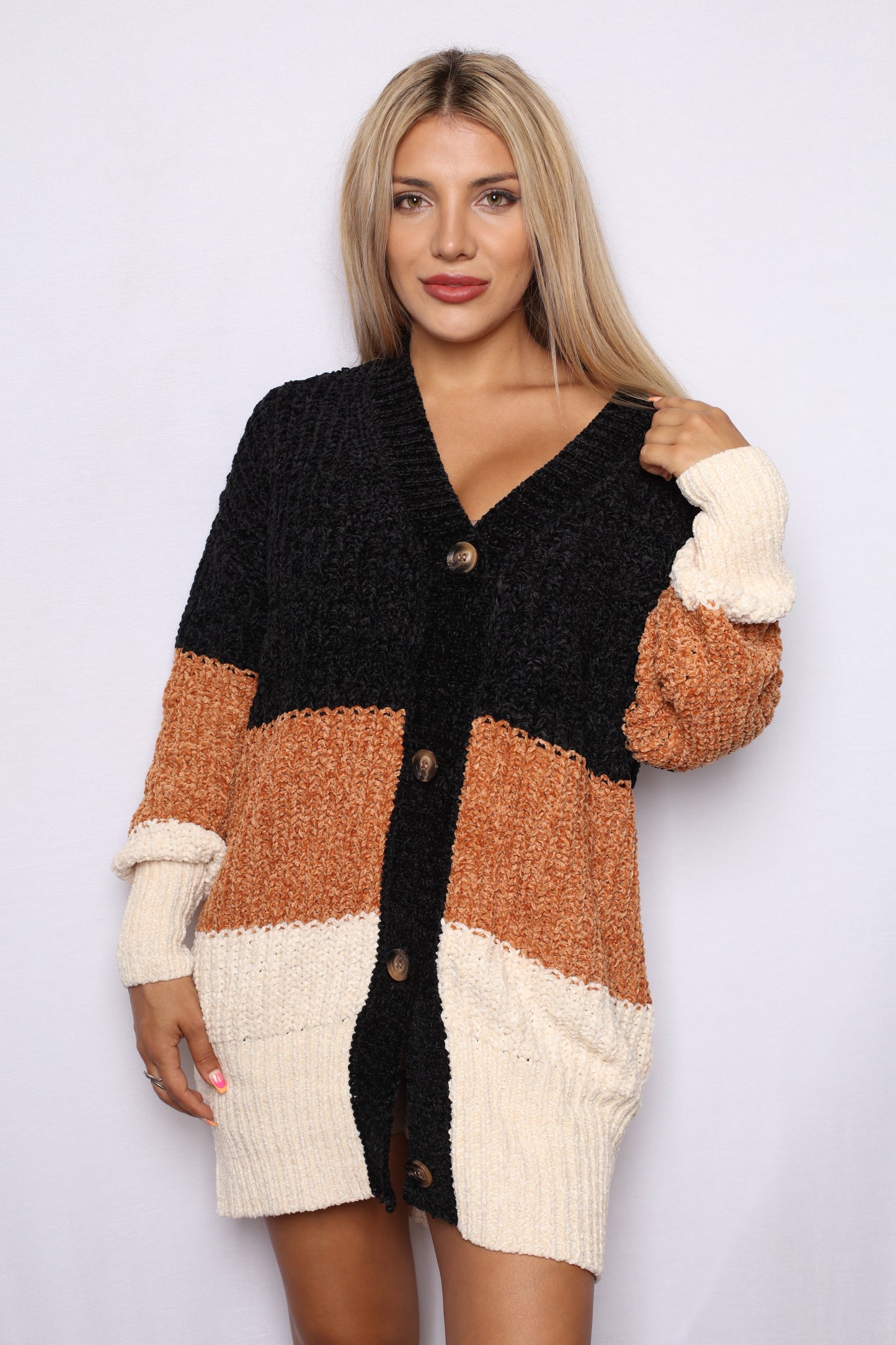 Fall Ready Chenille Stripe Cardigan