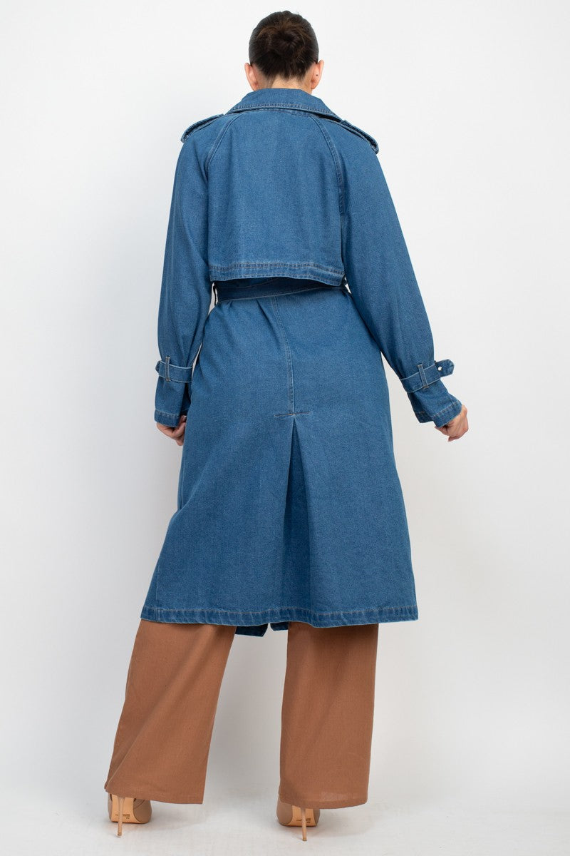 Denim Longline Trench Jacket