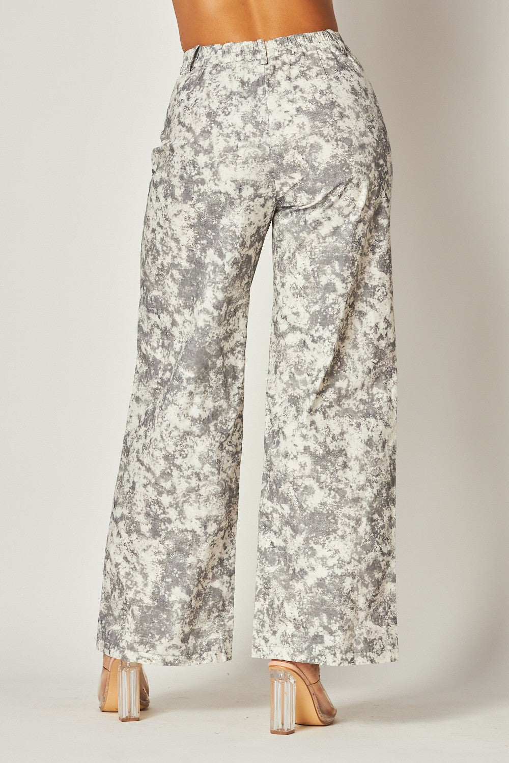 Digital Gray Cargo Wide Leg Pants