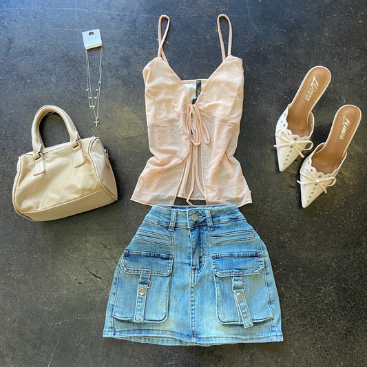 Mesh Nude Butterfly Tank Top